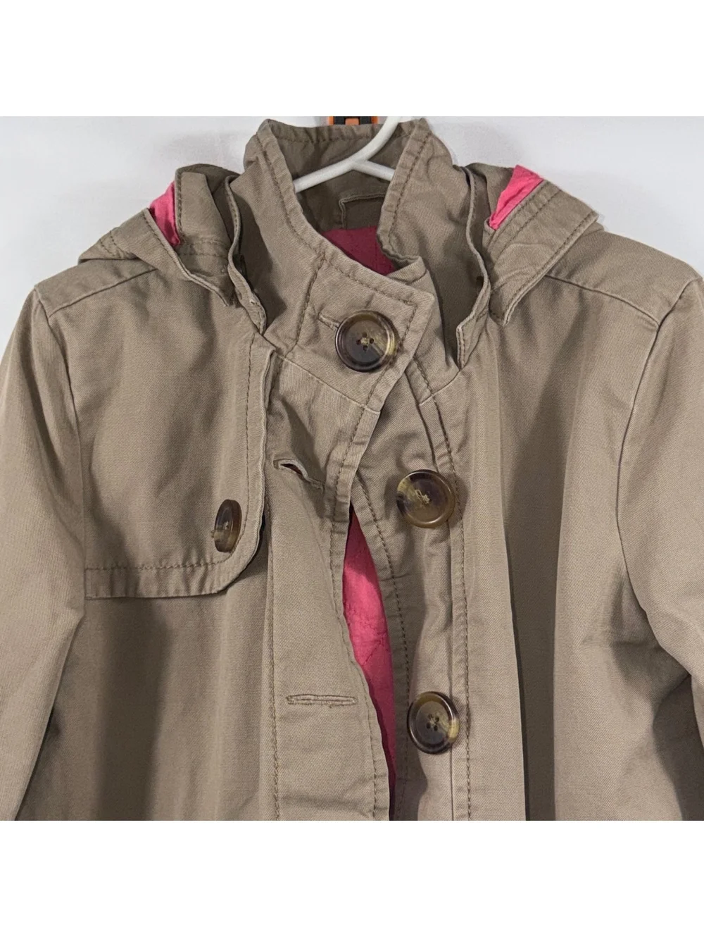 Gap Kids Girls S 6-7 Khaki Hooded Utility Jacket